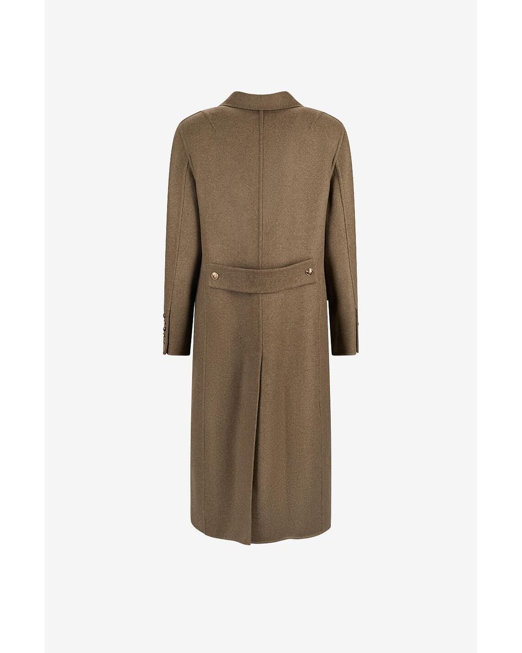 Ermanno Scervino Brown Long Double-Breasted Coat With A Lapel Collar