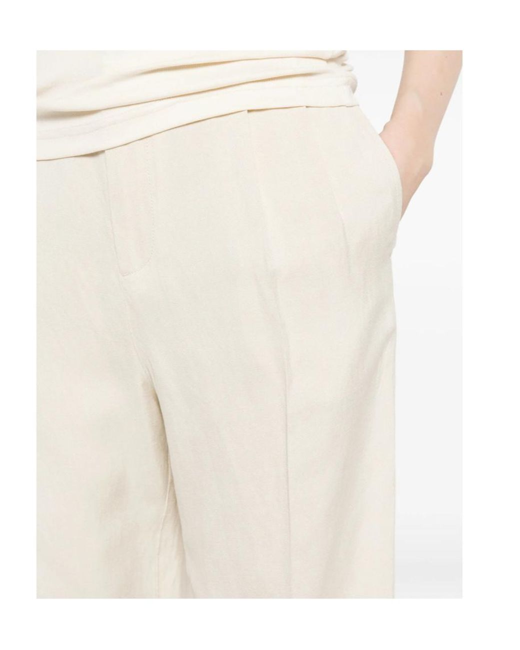 Barena White Button-Up Casual Pants