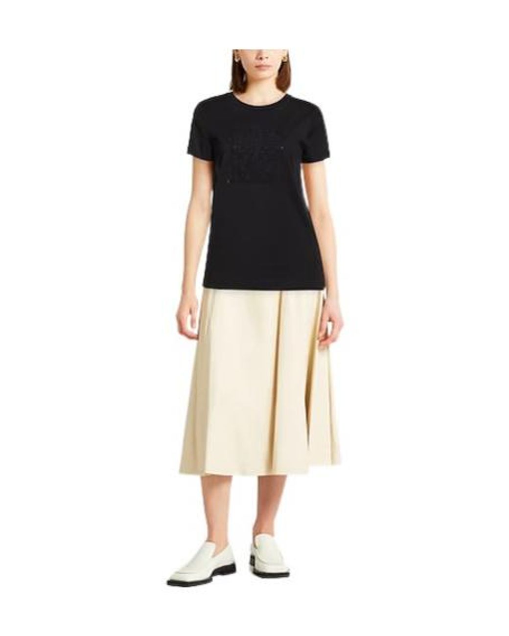 Max Mara Black Solid Color T-Shirt