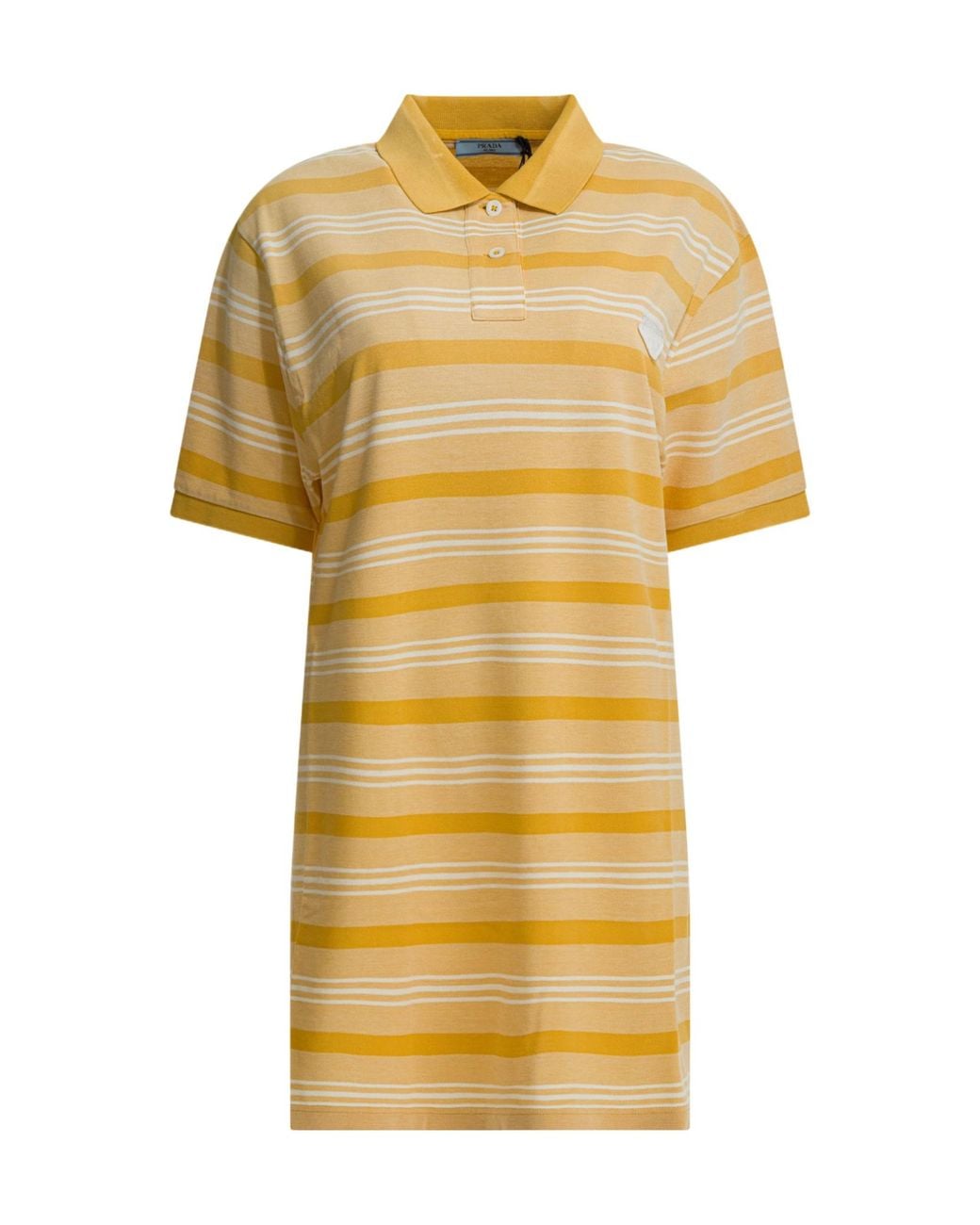 Prada Yellow Short-Sleeved Striped Dress
