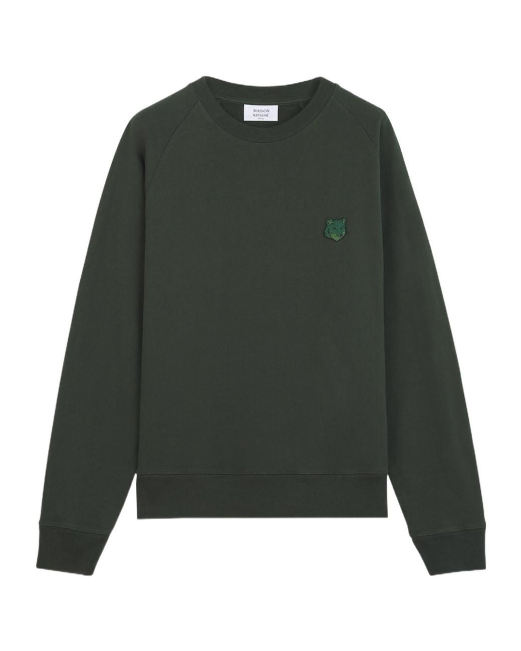 Maison Kitsuné Green Maison Kitsuné Bold Fox Head Patch Oversized Sweatshirt for men