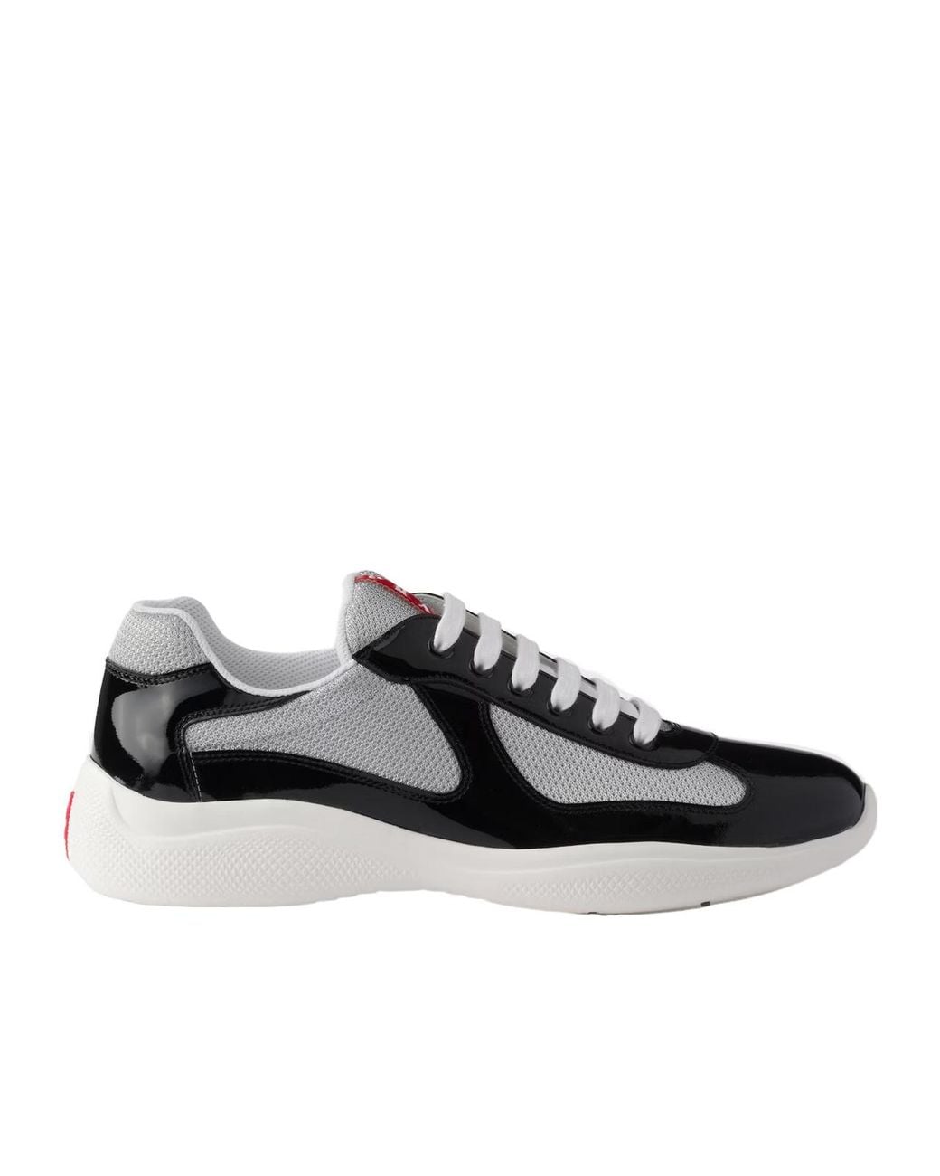 Prada Black Patent Leather And Technical Fabric America's Cup Sneakers for men