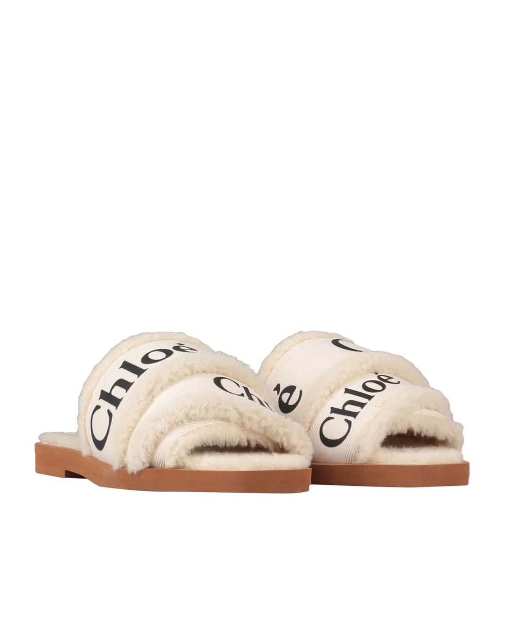 Chloé Brown Teddy Fleece Slippers