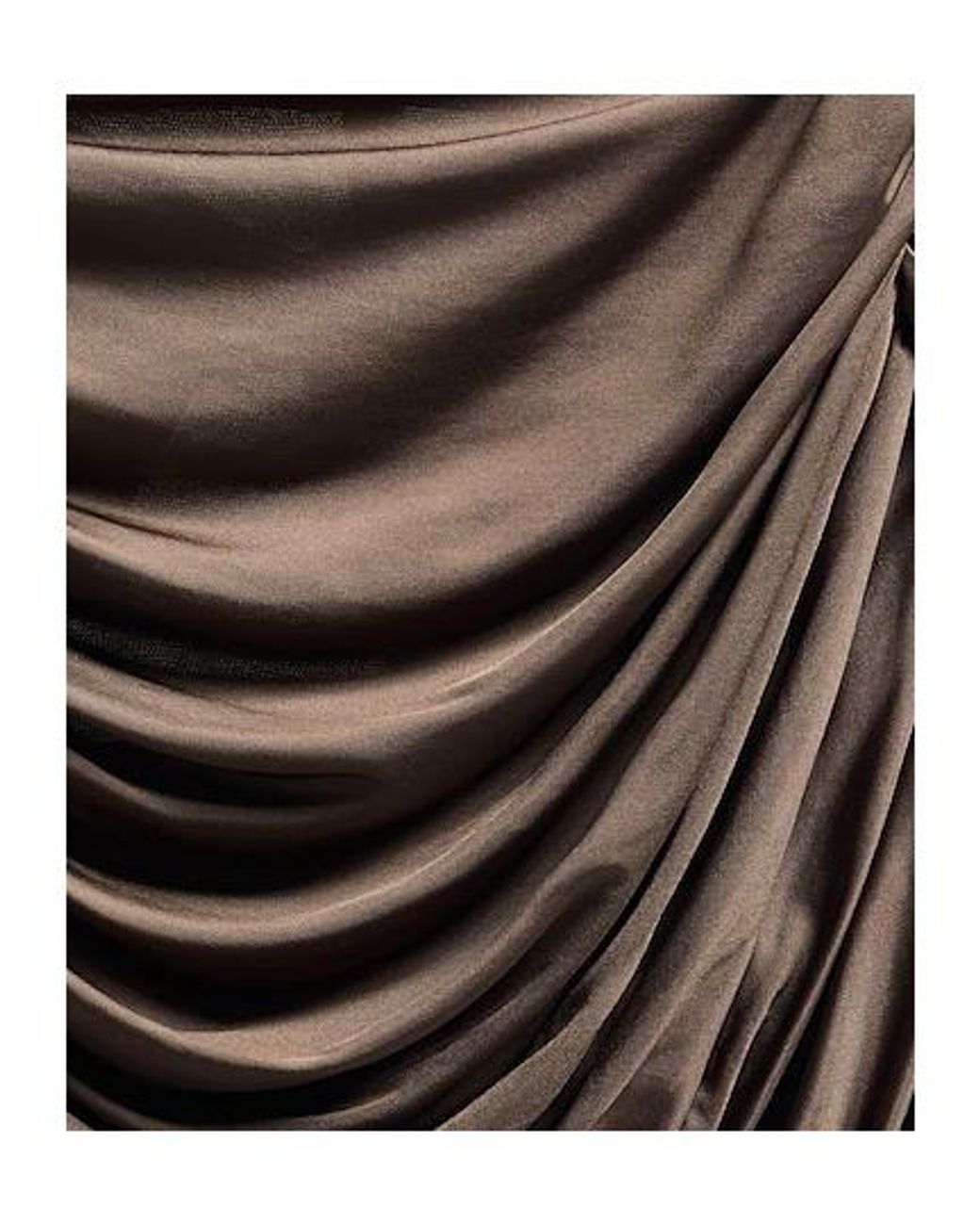 Saint Laurent Brown One-Shoulder Top