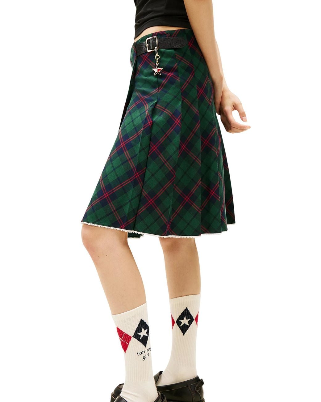 Tommy Hilfiger Green Pleated Skirt