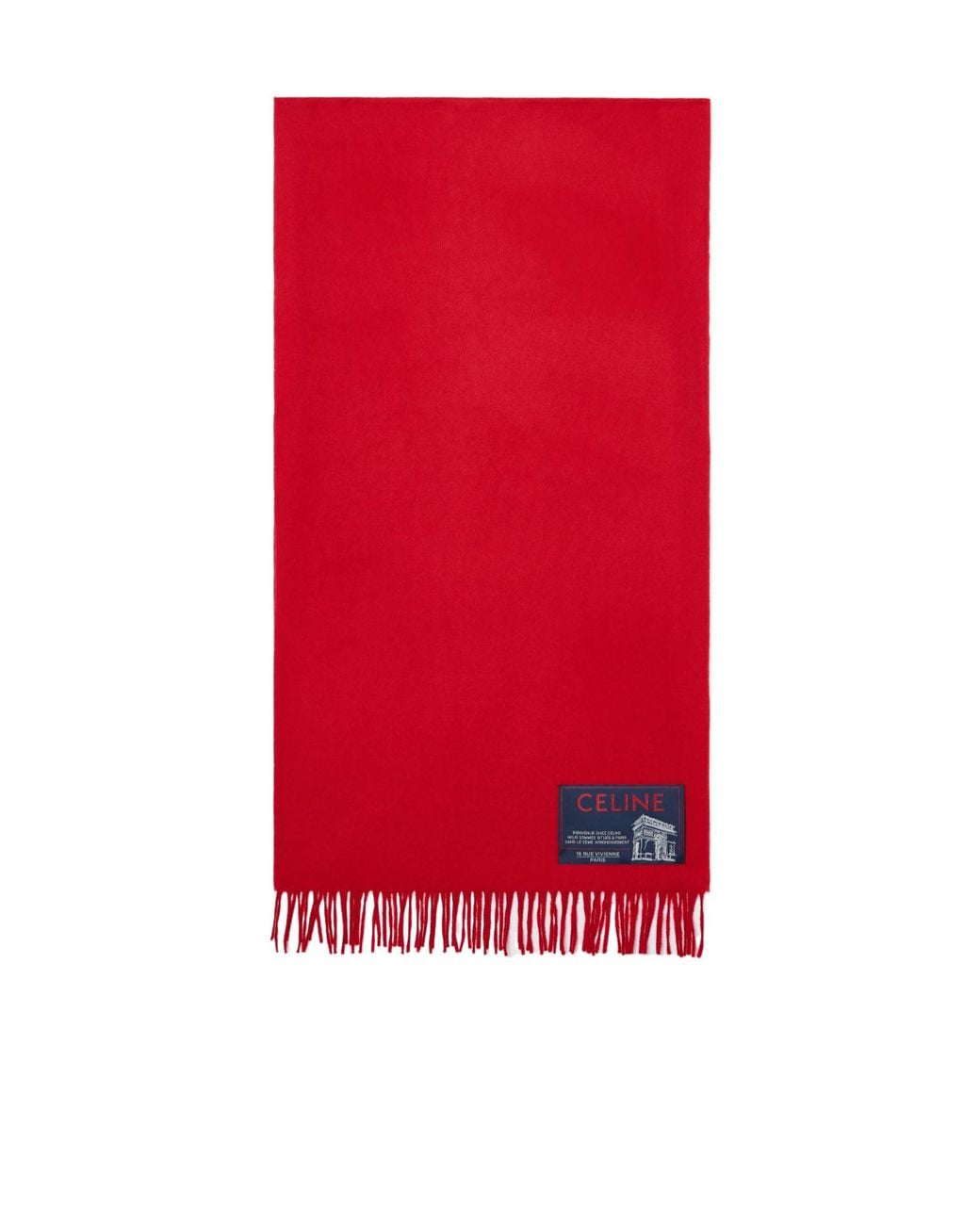 Céline Red Cashmere Wool Scarf