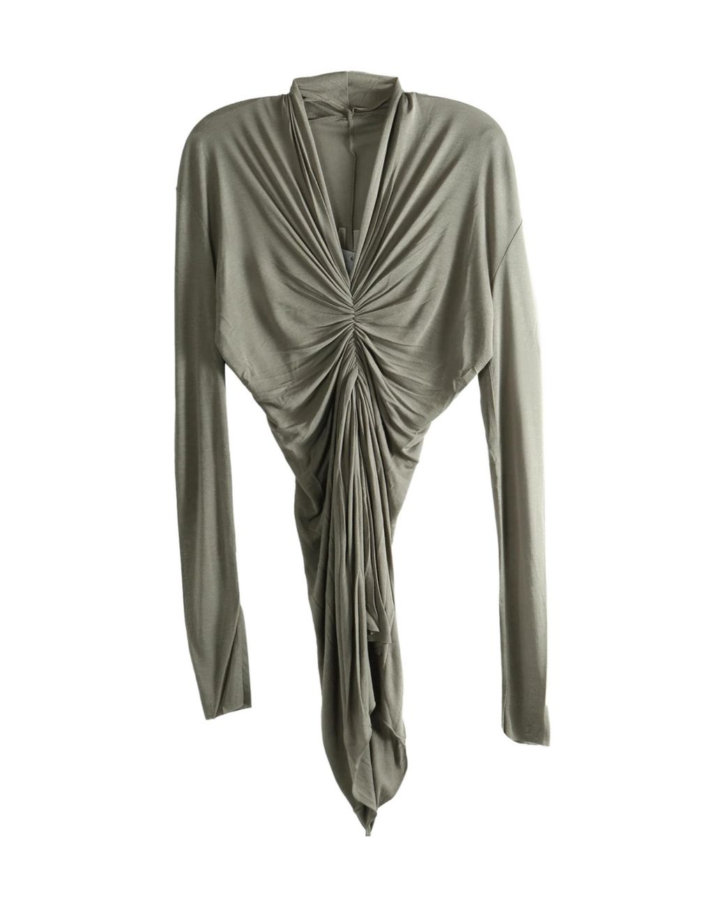 Rick Owens Green Radiance Draped Knitted Top