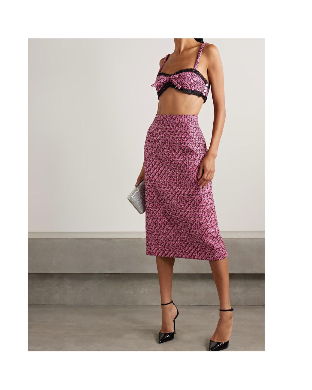 Alessandra Rich Purple Strapless Top