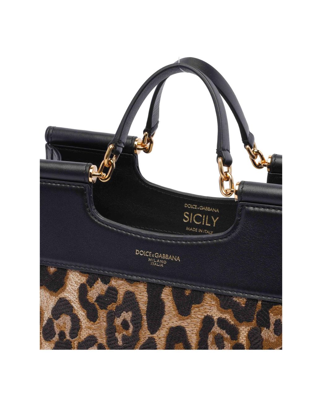 Dolce & Gabbana Black Leopard Printed Tote Bag