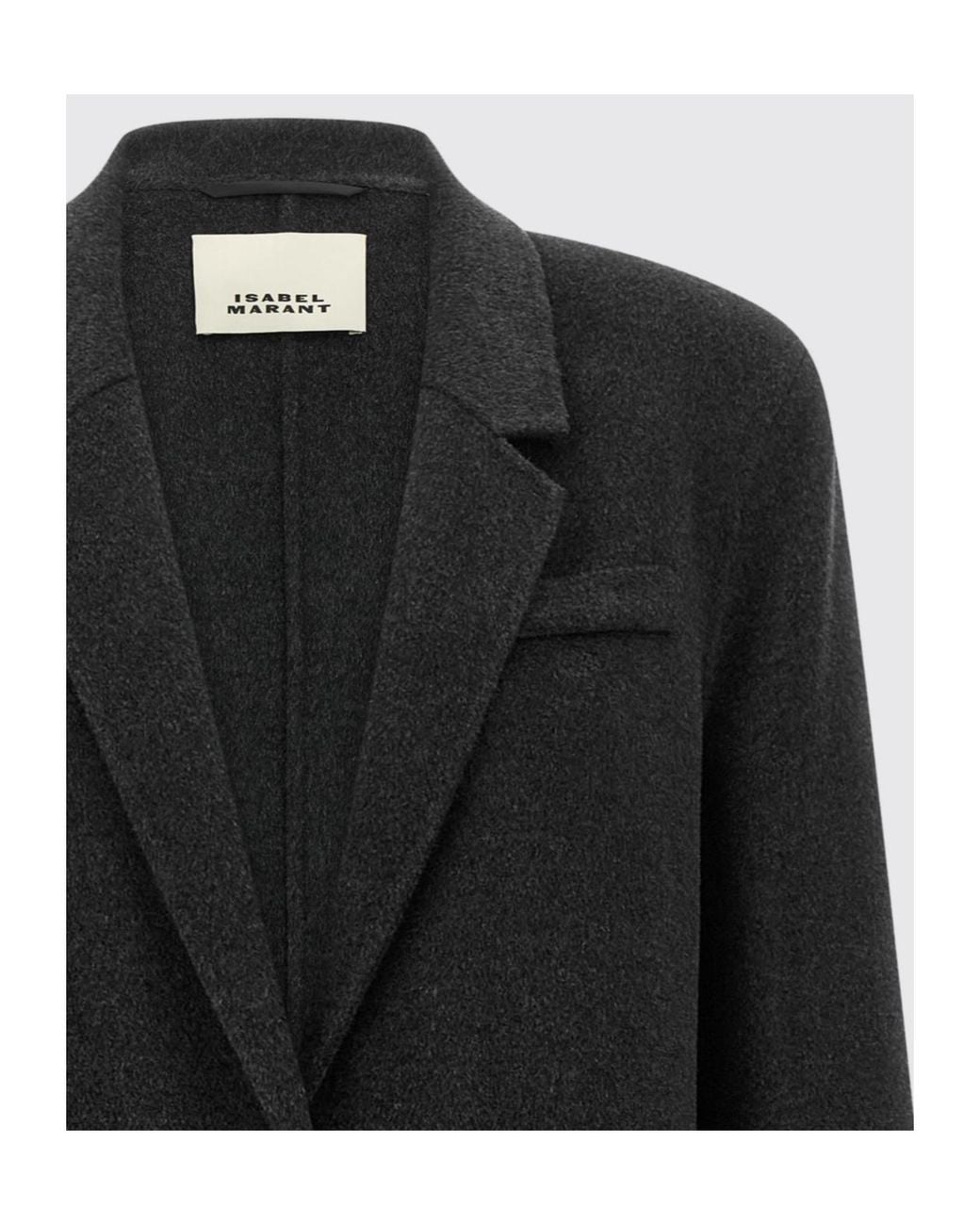 Isabel Marant Black Single-Breasted Long Coat