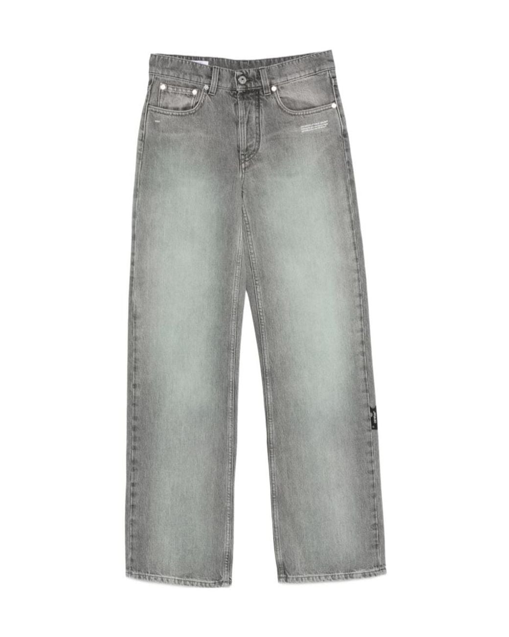 Off-White c/o Virgil Abloh Gray Wide-Leg Jeans