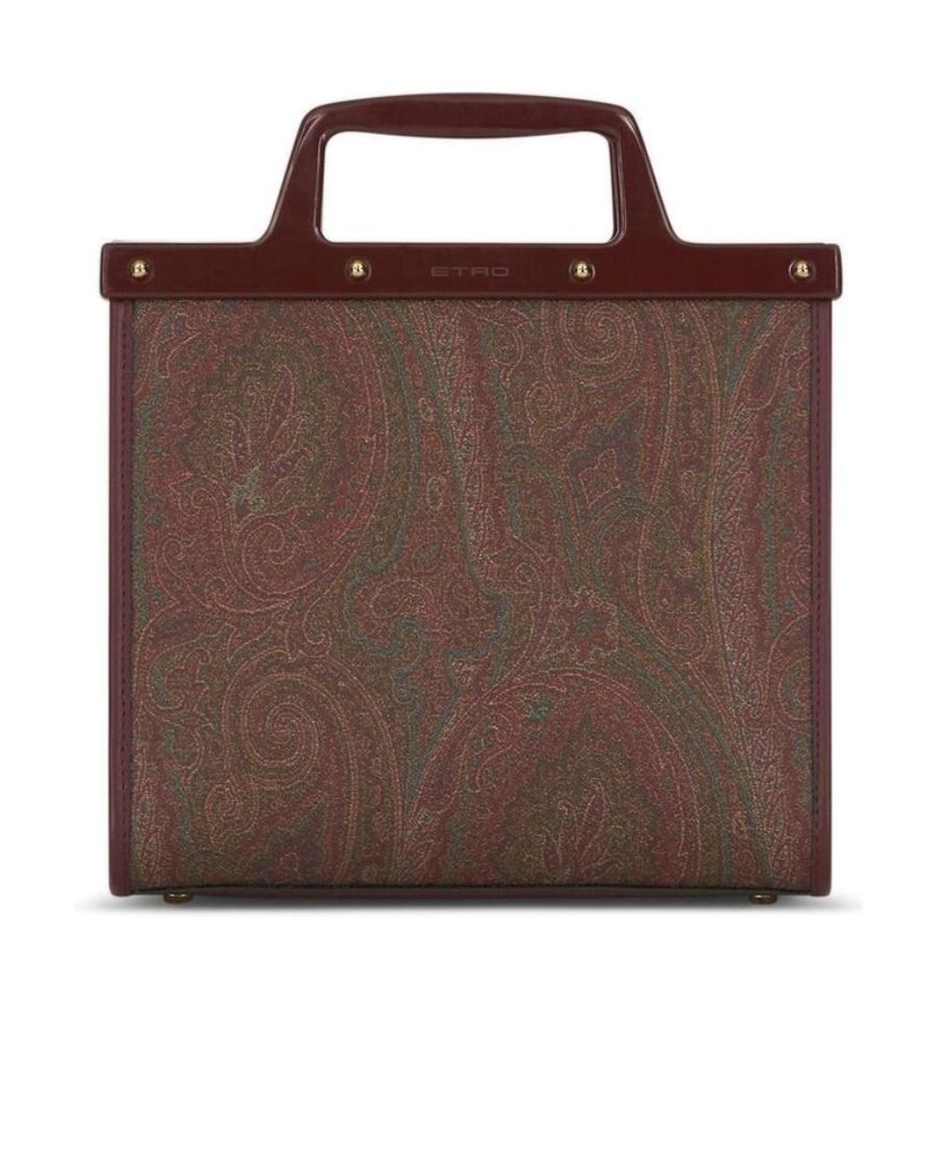 Etro Brown Logo Embroidered Paisley-Printed Tote Bag