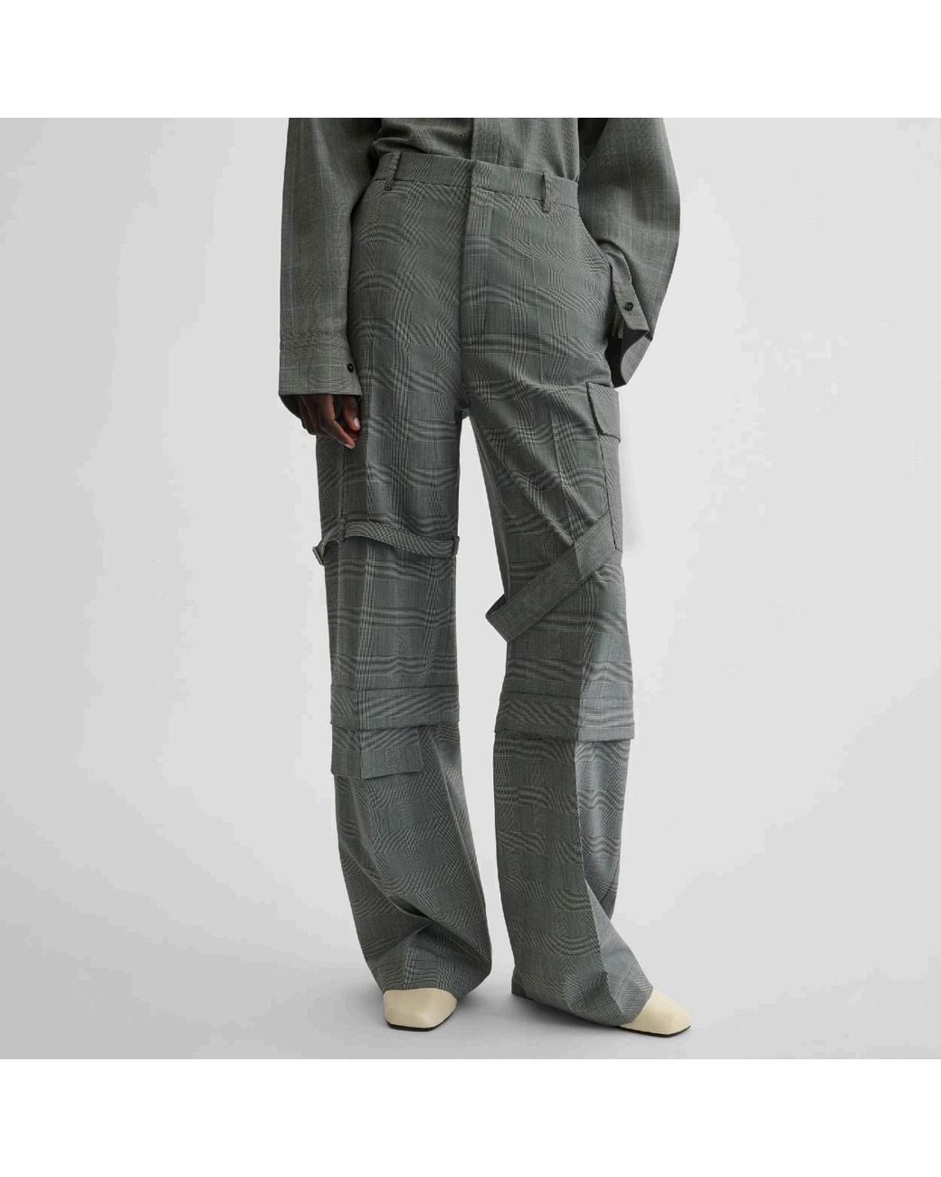 Phoebe Philo Gray Wool Zip-Up Overalls