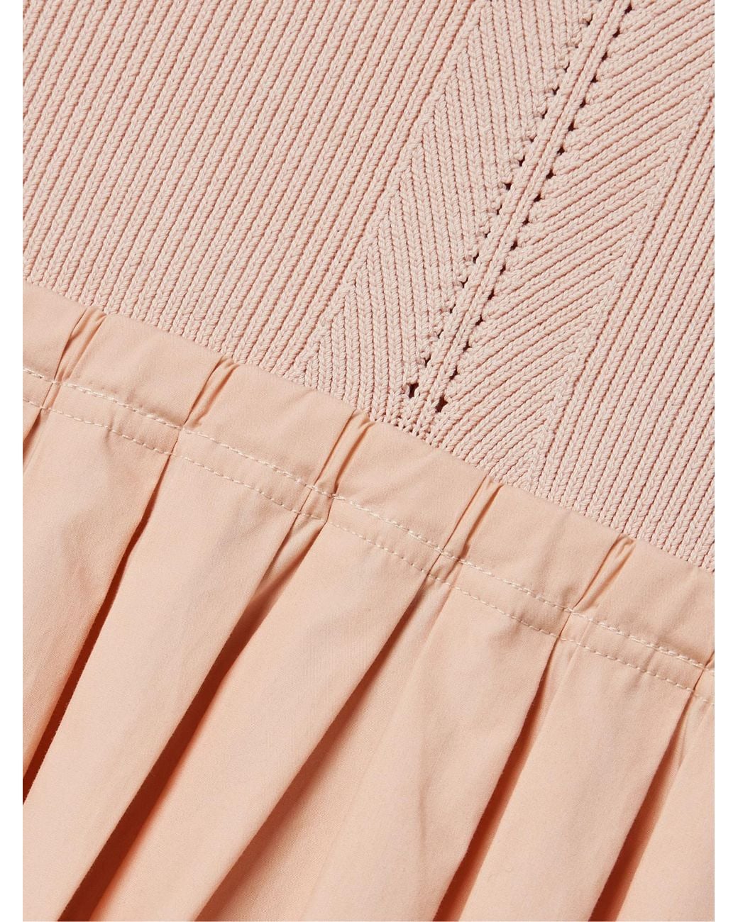 Proenza Schouler Pink Gene Pointelle-Knit Poplin Midi Dress