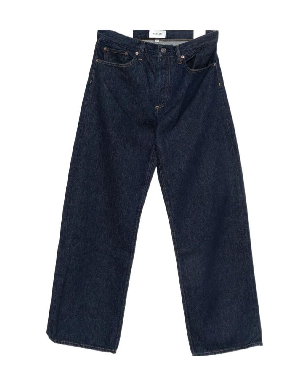 Agolde Blue Wide-Leg High-Waist Jeans
