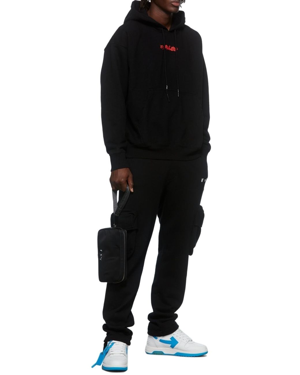 Off-White c/o Virgil Abloh Black Logo-Print Arrow Painterly-Print Hoodie for men