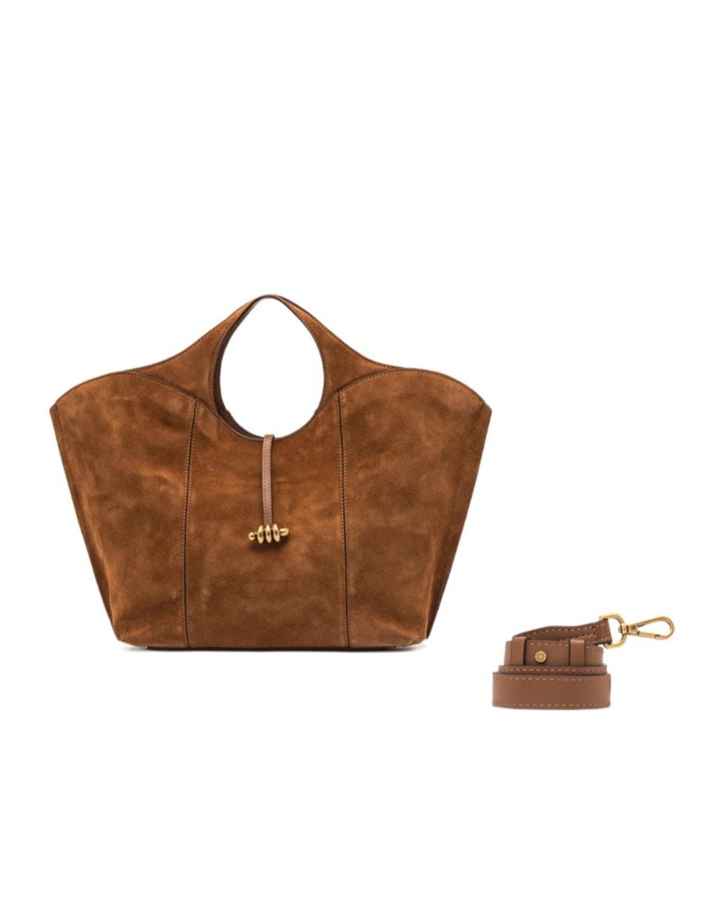 Gianni Chiarini Brown Large Infinity Suede Toggle-Fastening Tote Bag