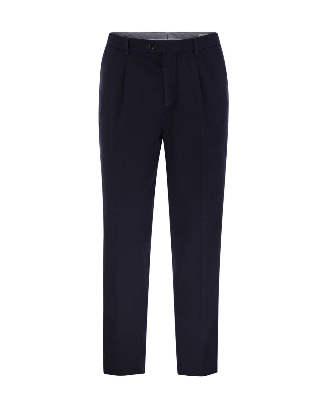 Brunello Cucinelli Blue Pleated Pants for men