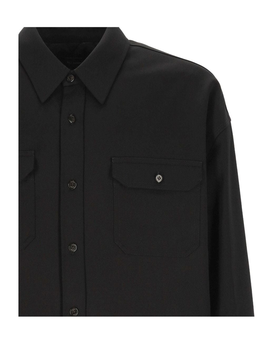 Willy Chavarria Black Long-Sleeve Shirt Jacket for men