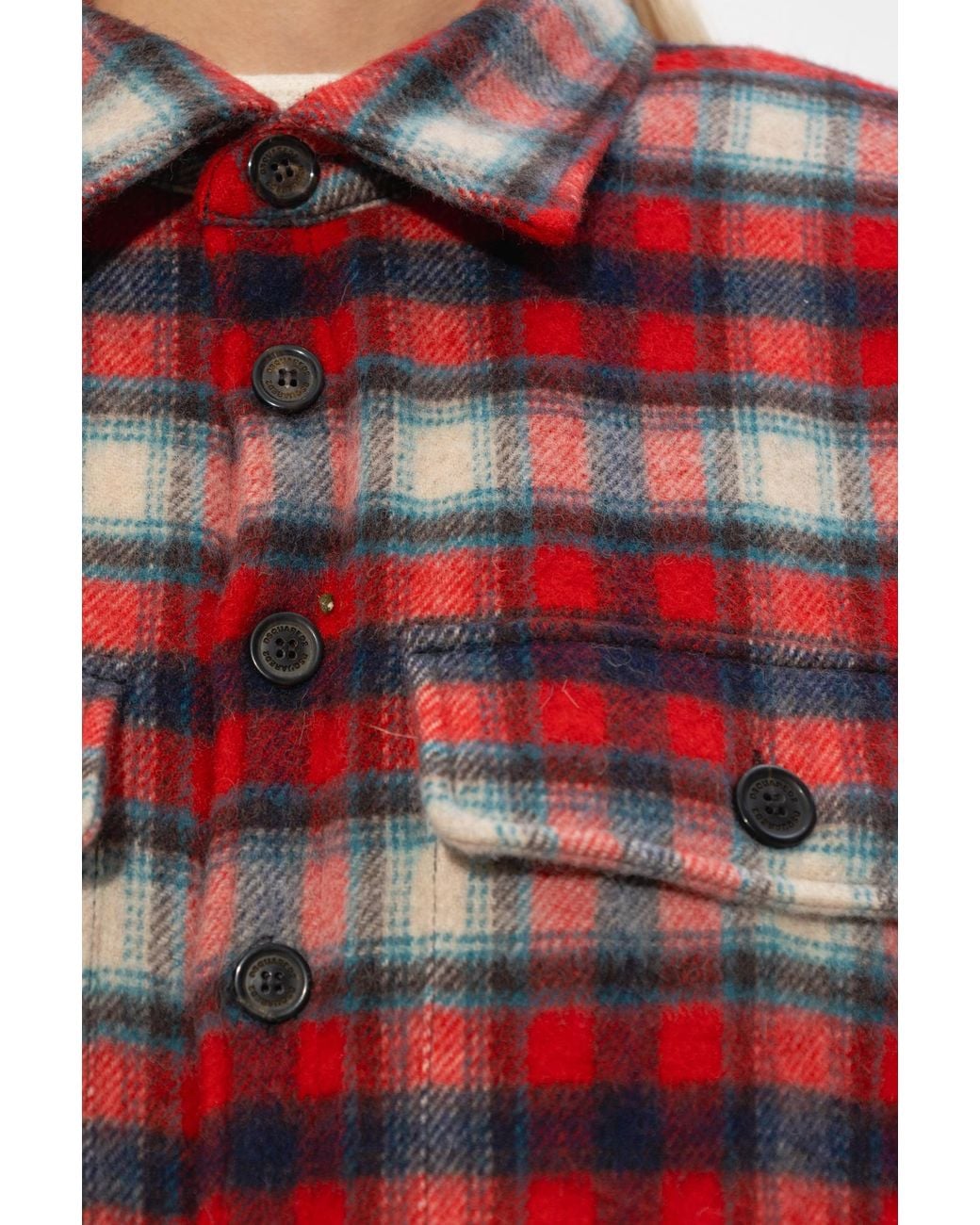 DSquared² Plaid Collared Button-Up Jacket