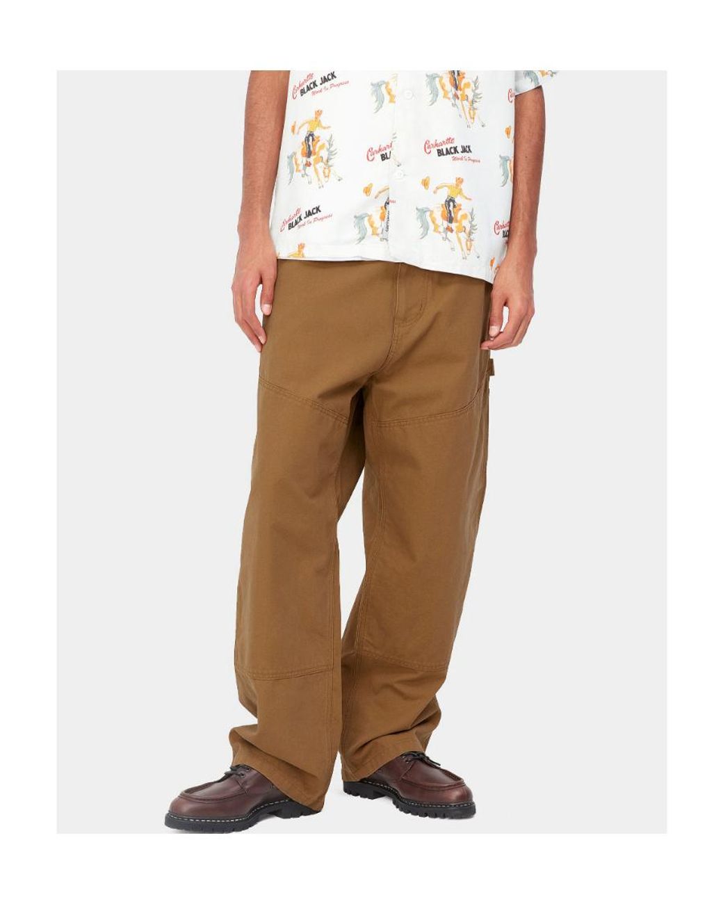 Carhartt Green Wide Panel Cotton Trousers for men
