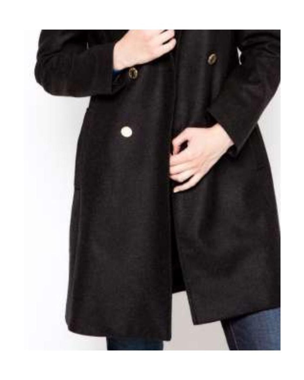 Armani Jeans Black Double-Breasted Trench Coat
