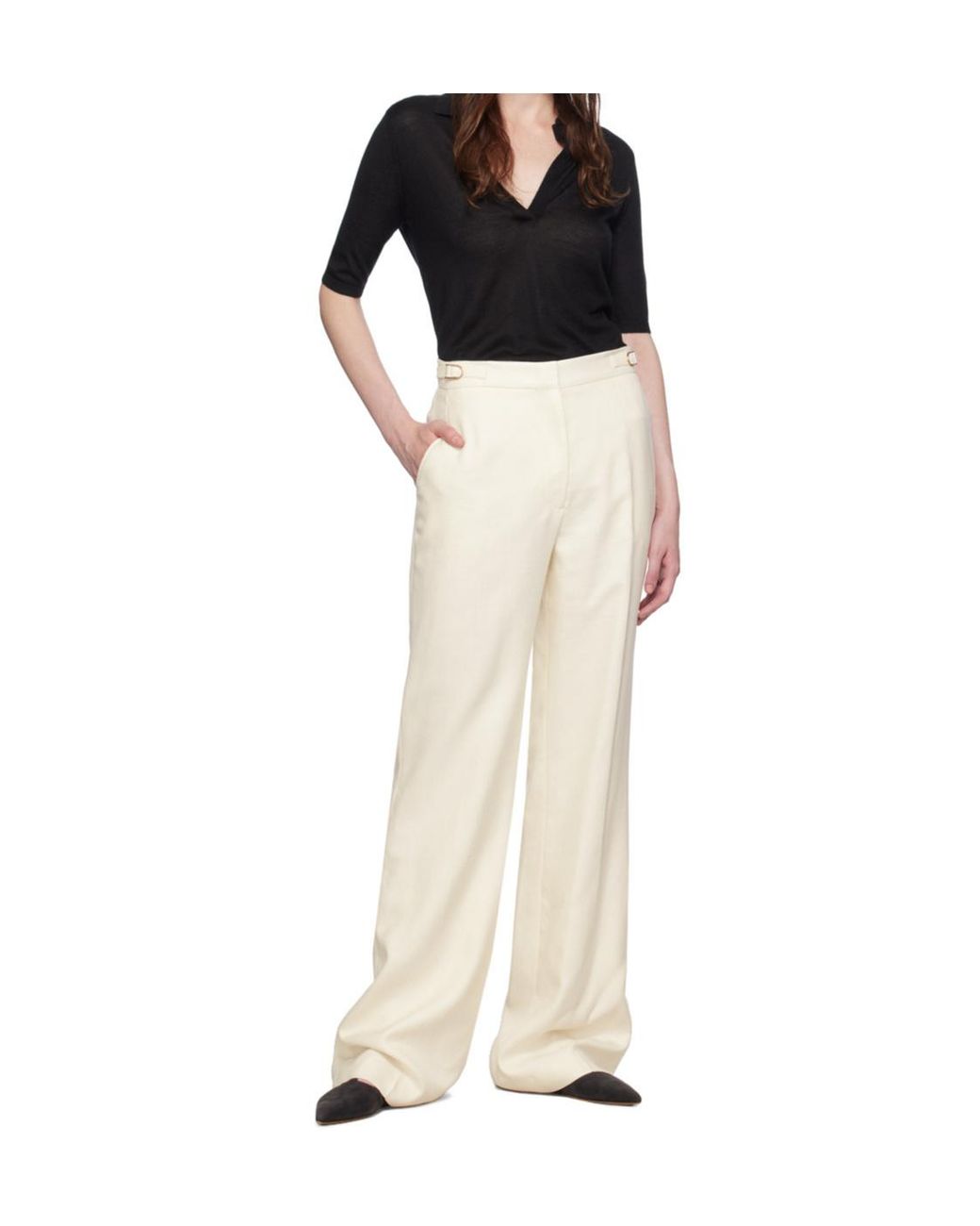 Gabriela Hearst Black Frank Polo Top