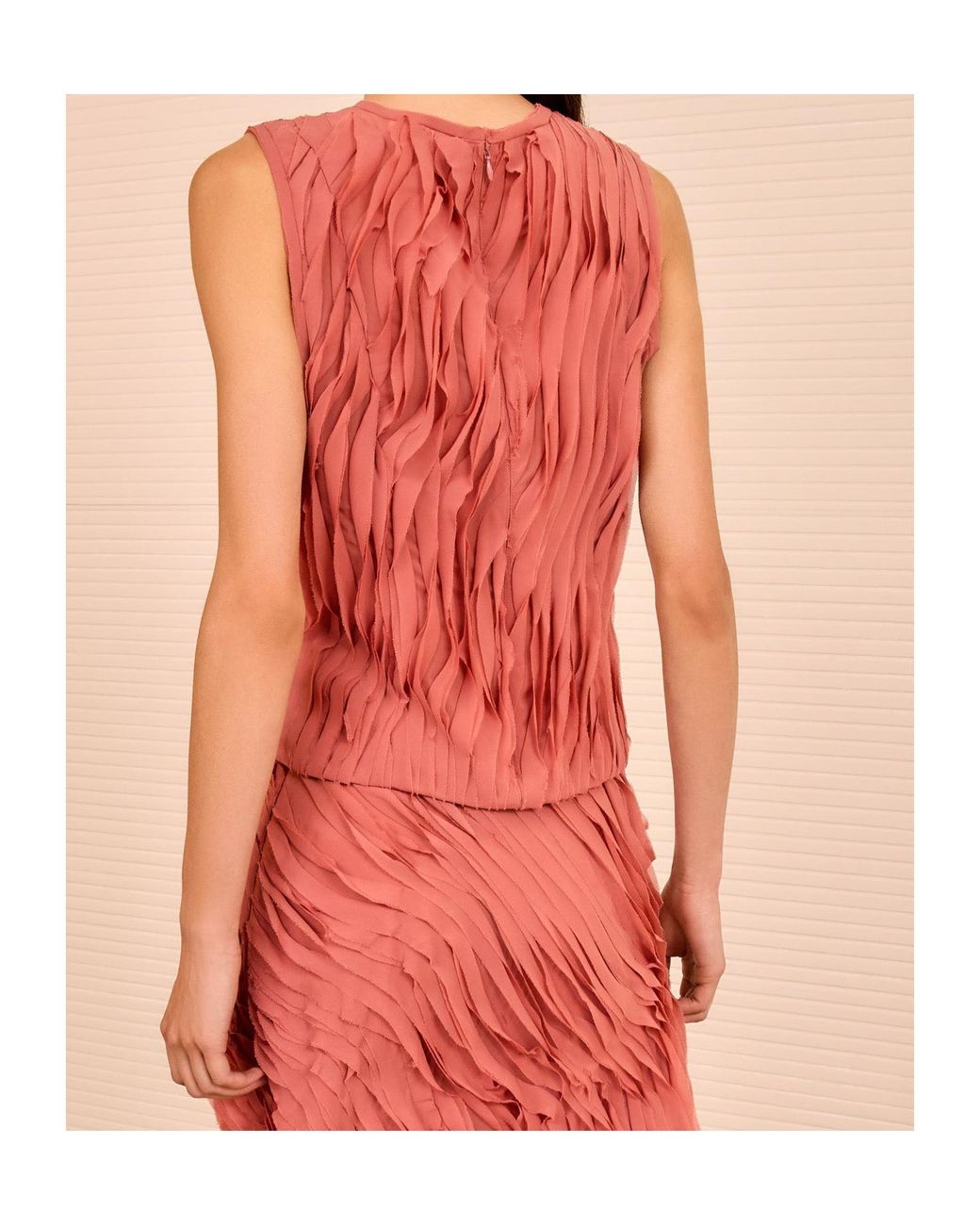 Ulla Johnson Pink Bias Cut Chiffon Sleeveless Top