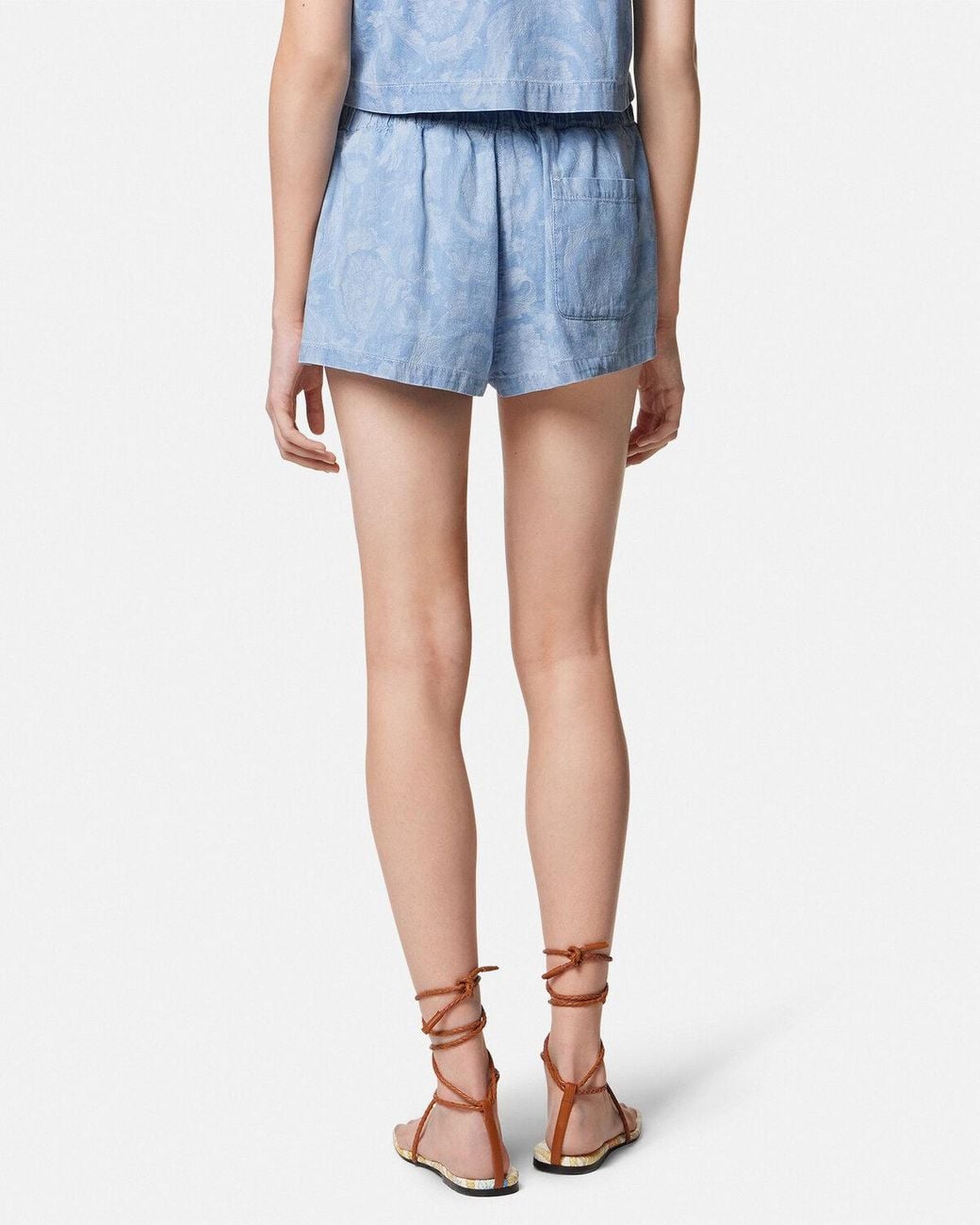 Versace Blue Barocco Jacquard Chambray Boxer Shorts