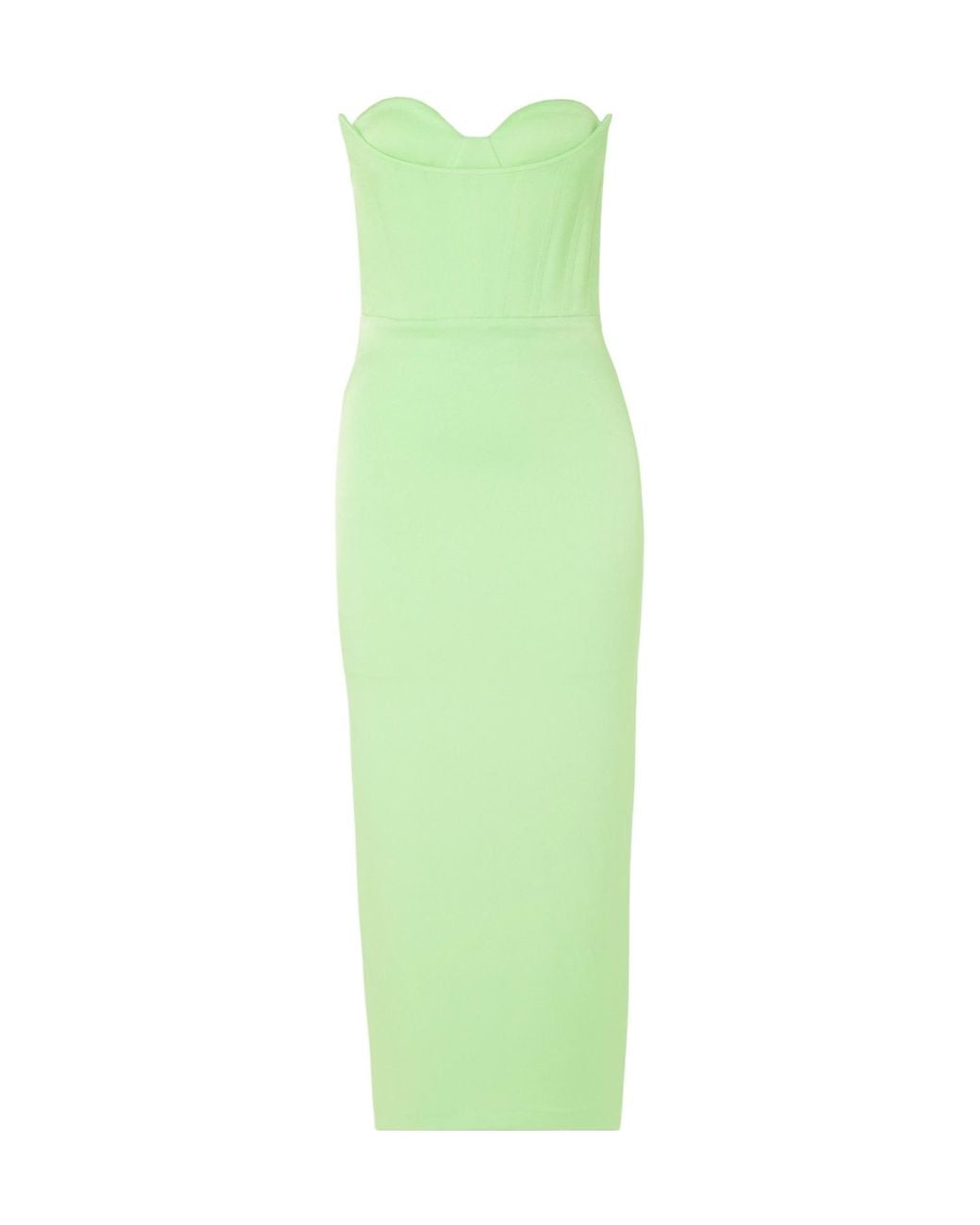Alex Perry Green Ansley Strapless Midi Dress