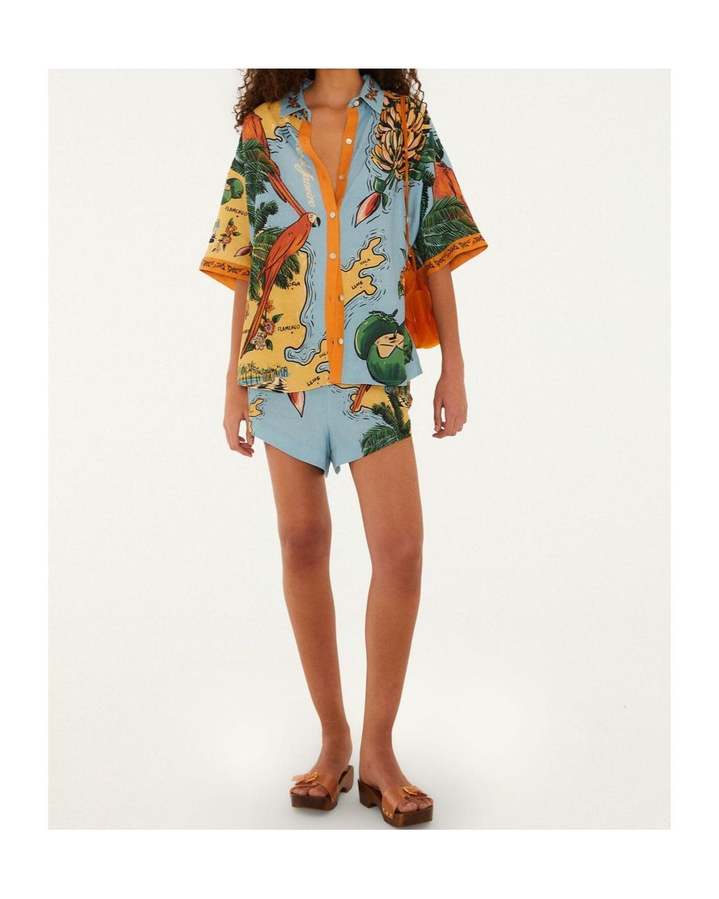 Farm Rio Multicolor Button-Down Shirt