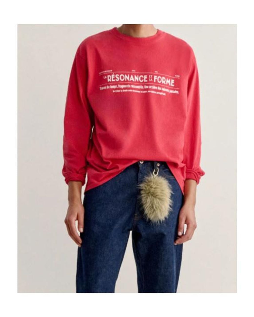 Maison Kitsuné Pink X Kuro Faded Long Sleeve Tee for men