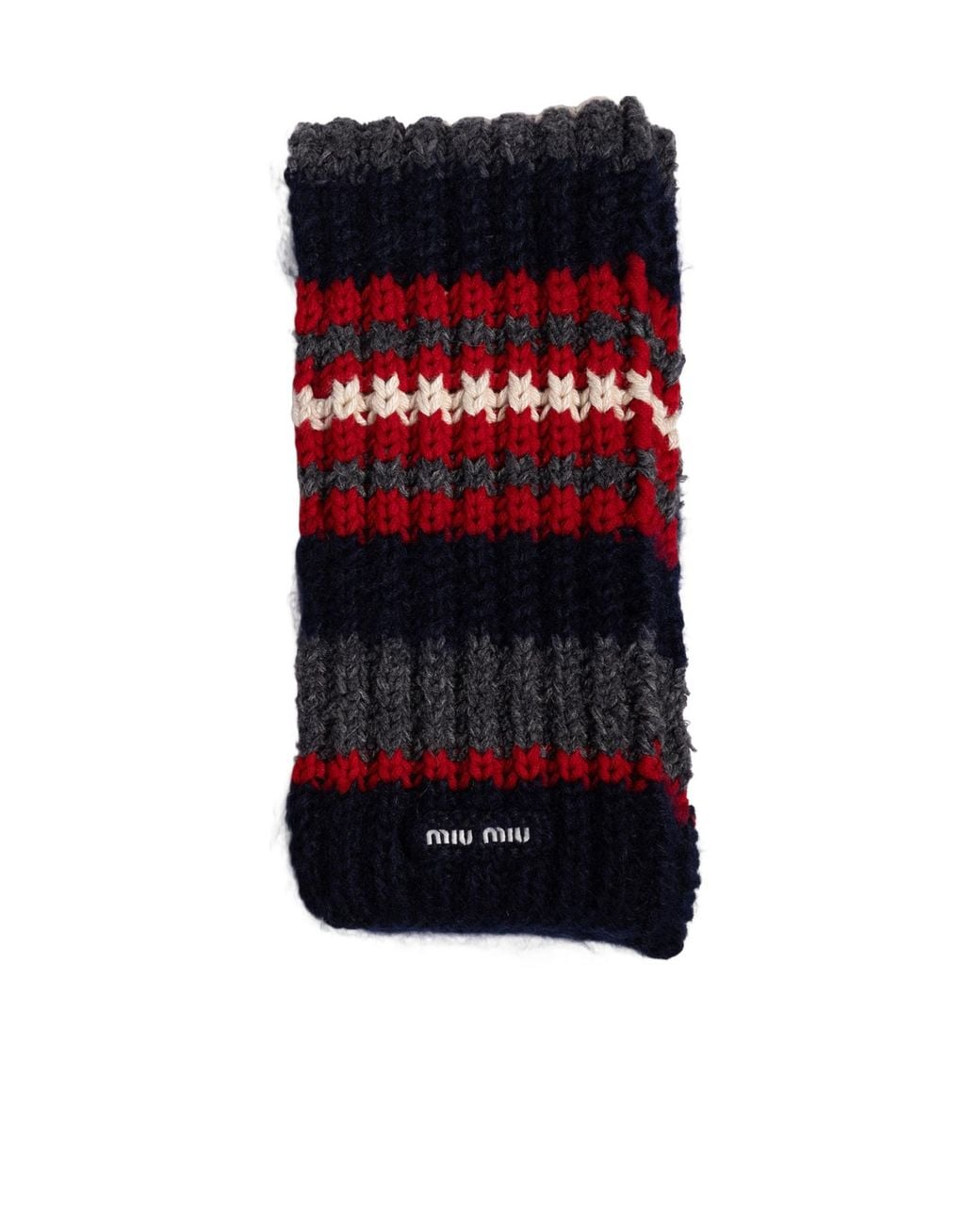Miu Miu Red Silk, Wool And Cashmere Scarf