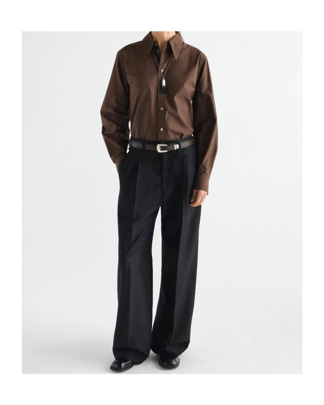 Lemaire Black Large Pleated Pants