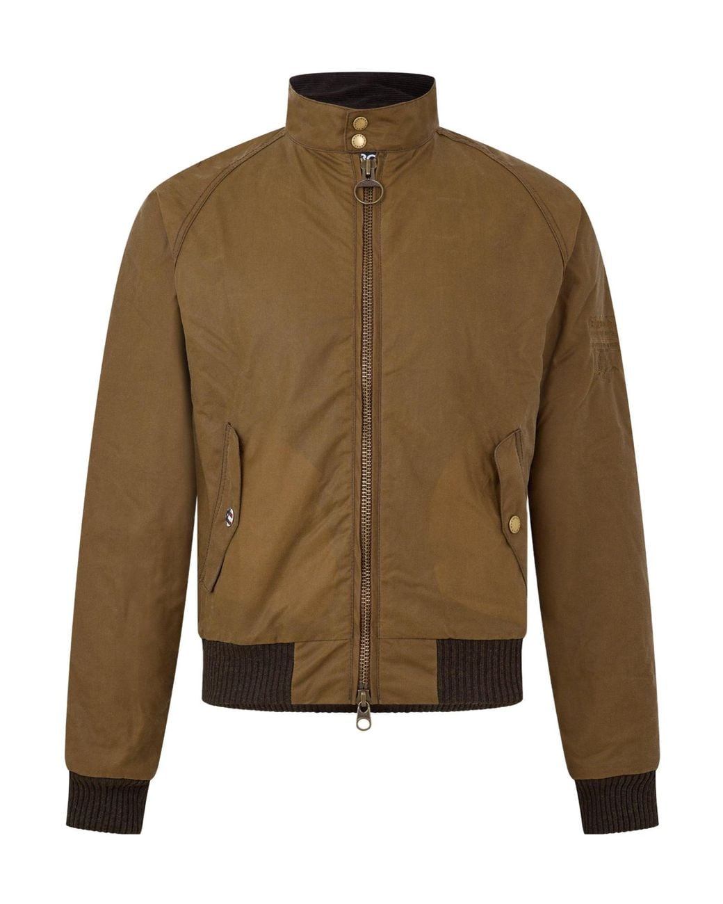 Barbour Green Wax Bomber Jacket for men