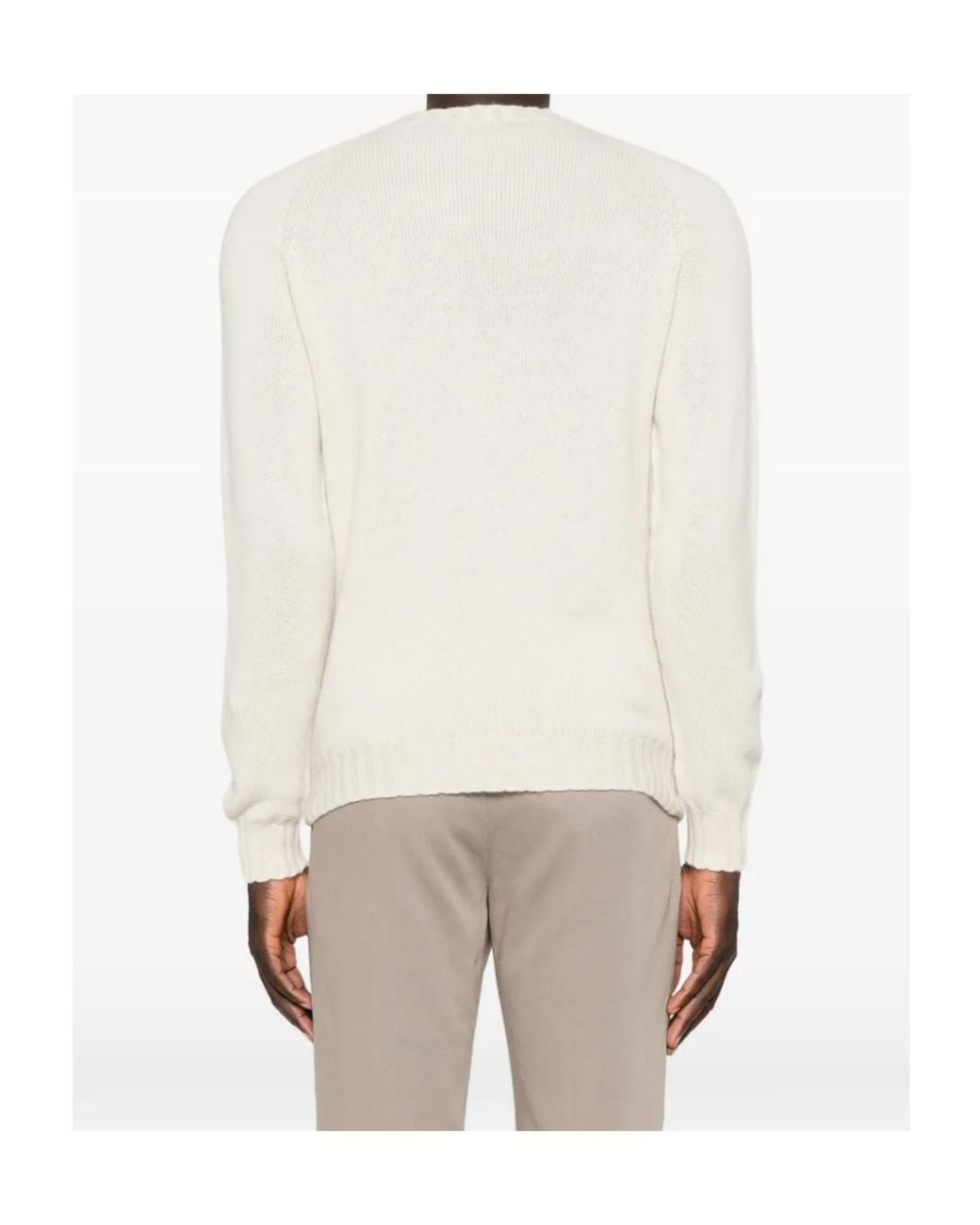 Tagliatore White Nobhil Long-Sleeve Ribbed-Trim Sweater for men