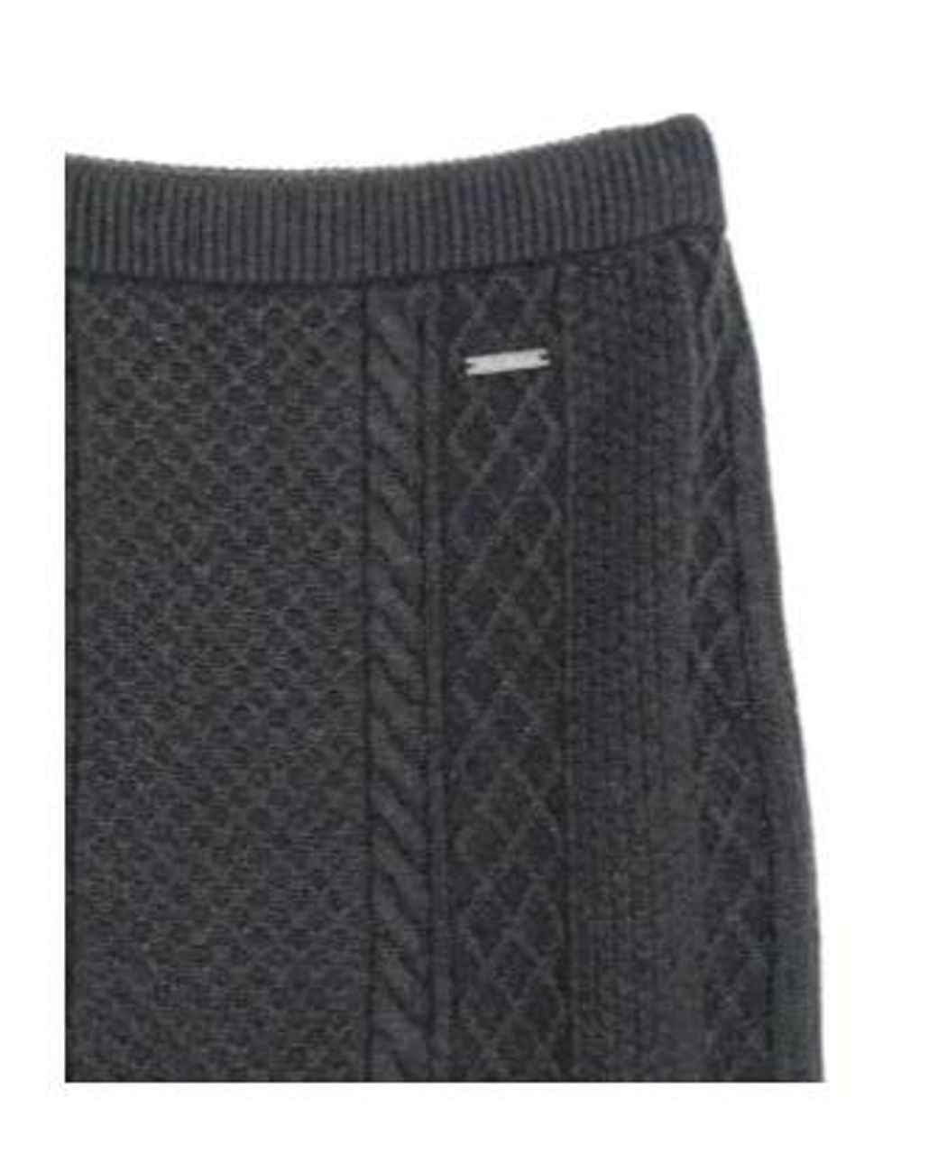 J.W. Anderson Black Logo-Plaque Cable-Knit Mini Skirt