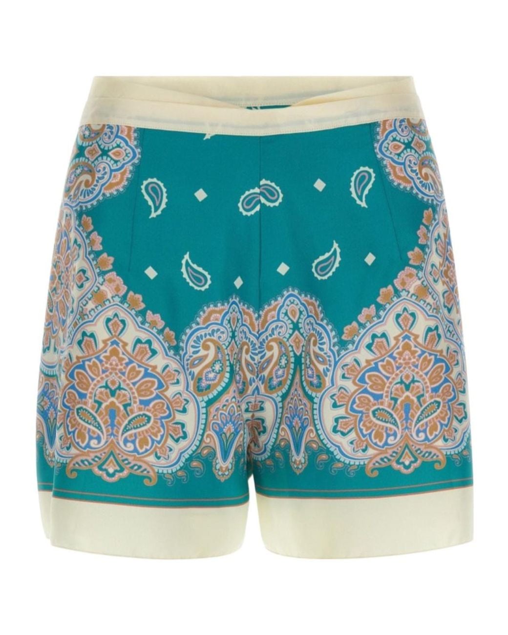 Pinko Blue Merengue Paisley-Print Satin Pareo