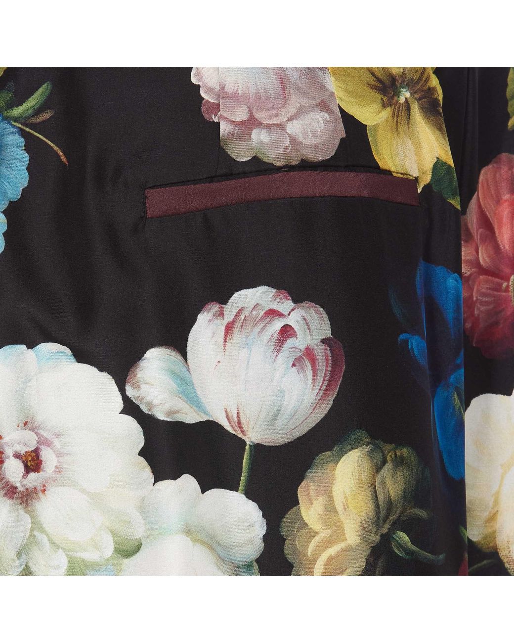 Dolce & Gabbana Black Floral-print Wide-leg Silk-satin Trousers