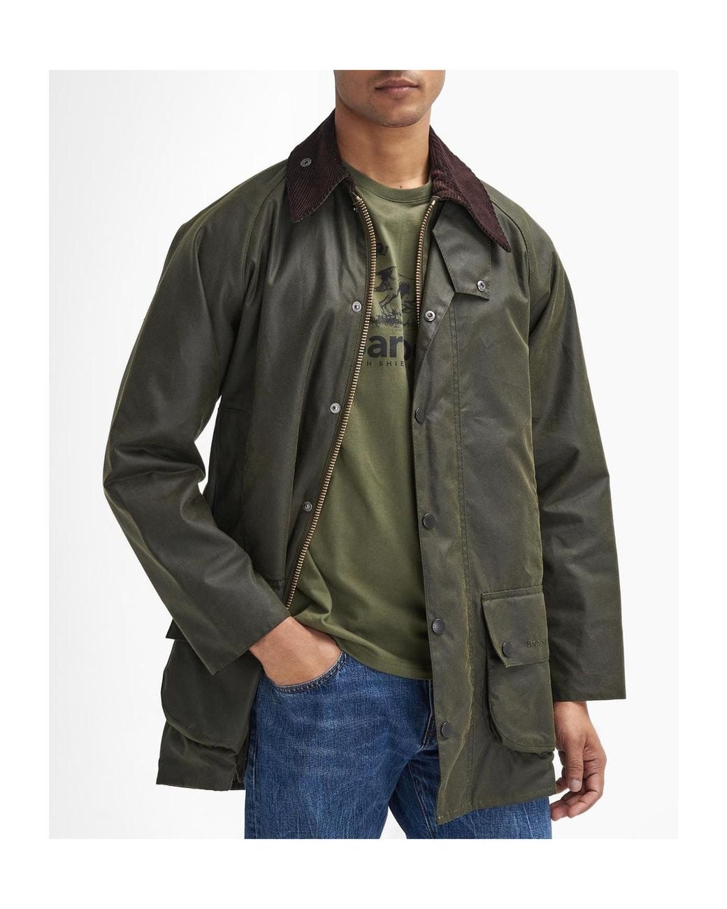 Barbour Green Beaufort Wax Jacket for men