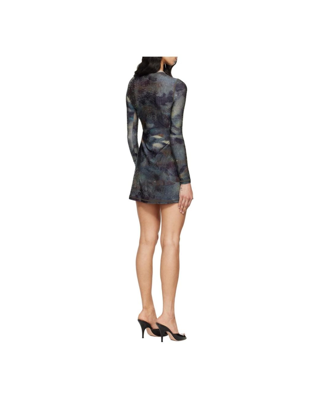 DIESEL Black D-Uplo Printed Embellished Mini Dress