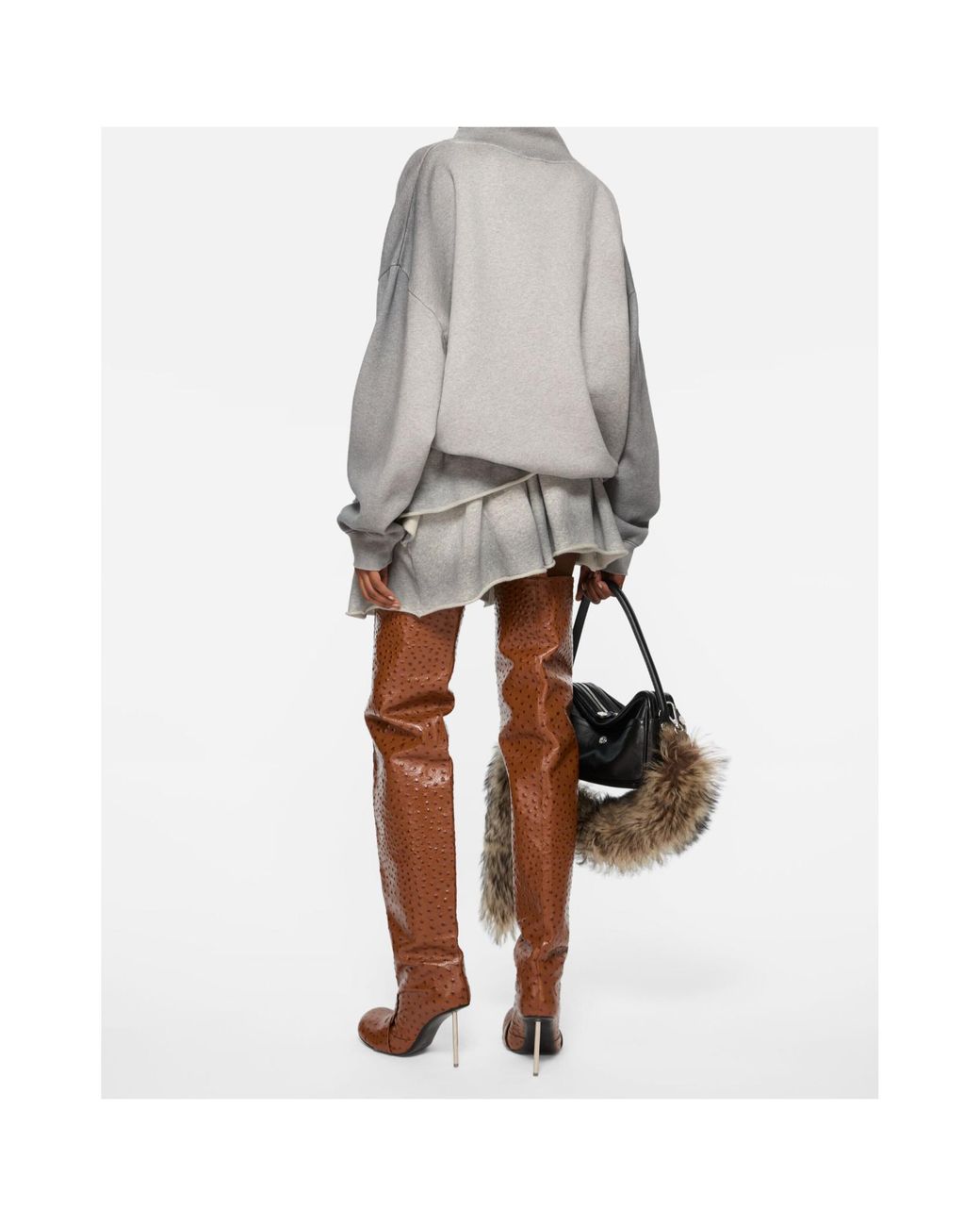 Acne White Drawstring Mini Skirt