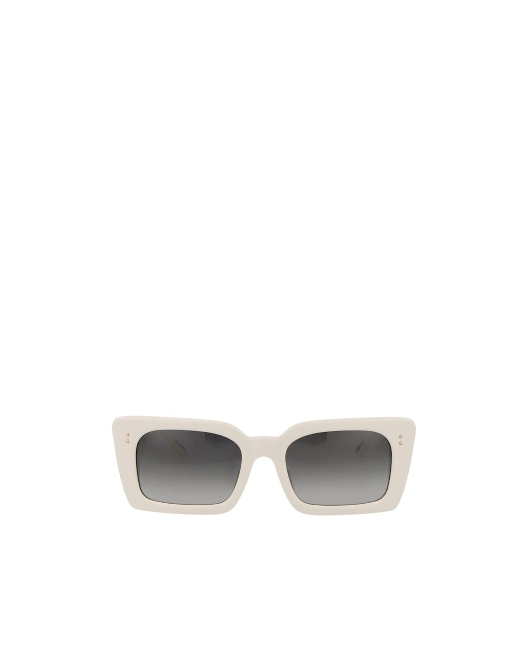 Linda Farrow White Geometric Frame Sunglasses