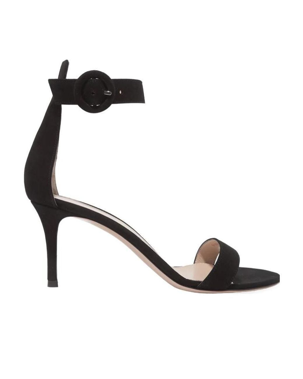 Gianvito Rossi Black Logo Buckle High-Heeled Sandals