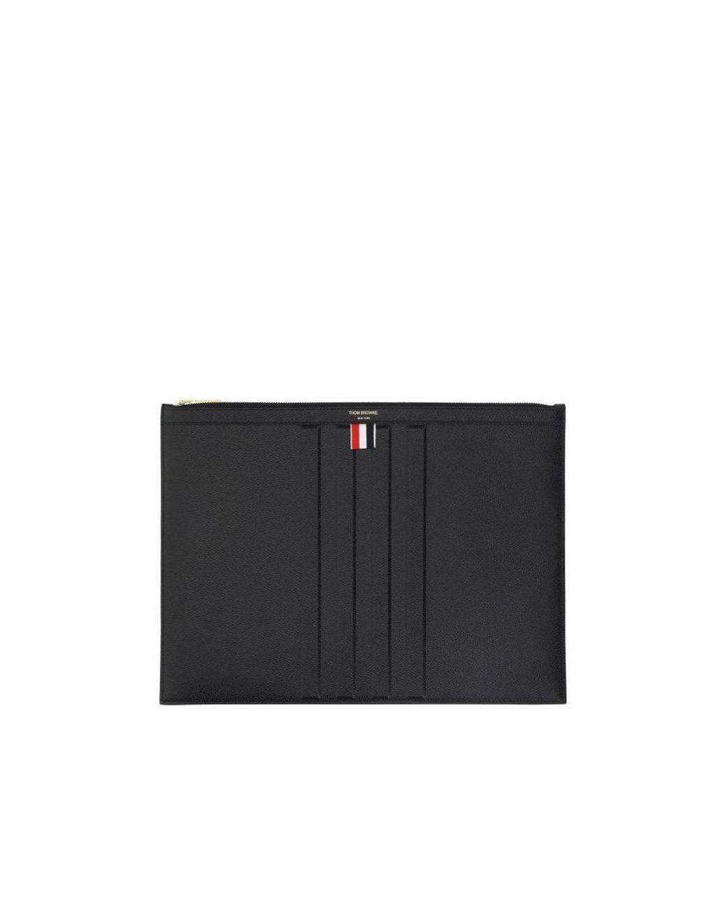 Thom Browne Black Pebbled Document Case for men