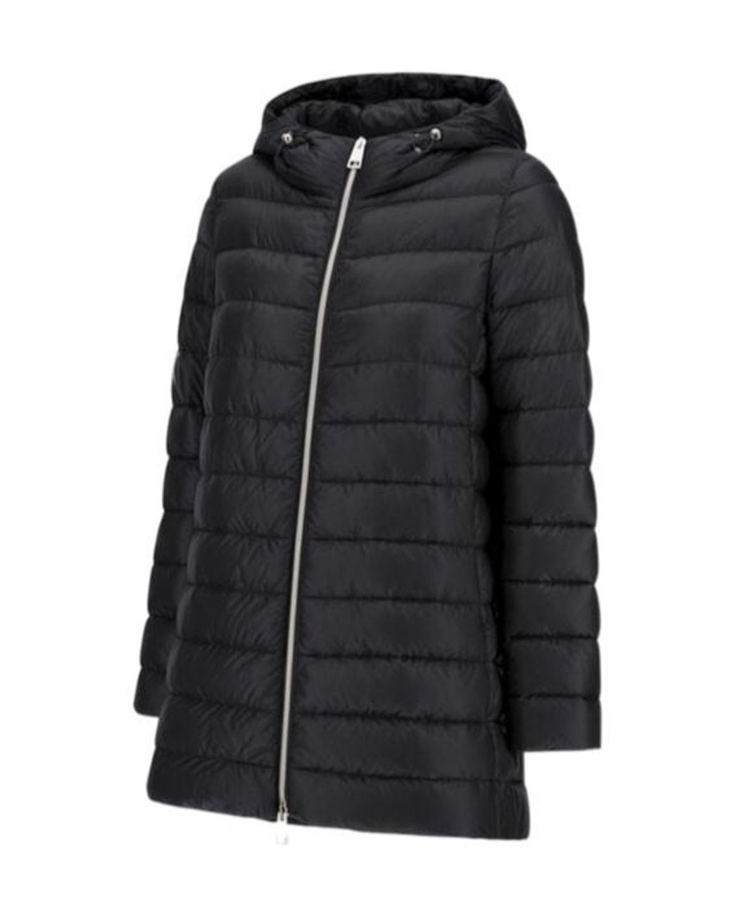 Herno Black Hooded Long Down Jacket