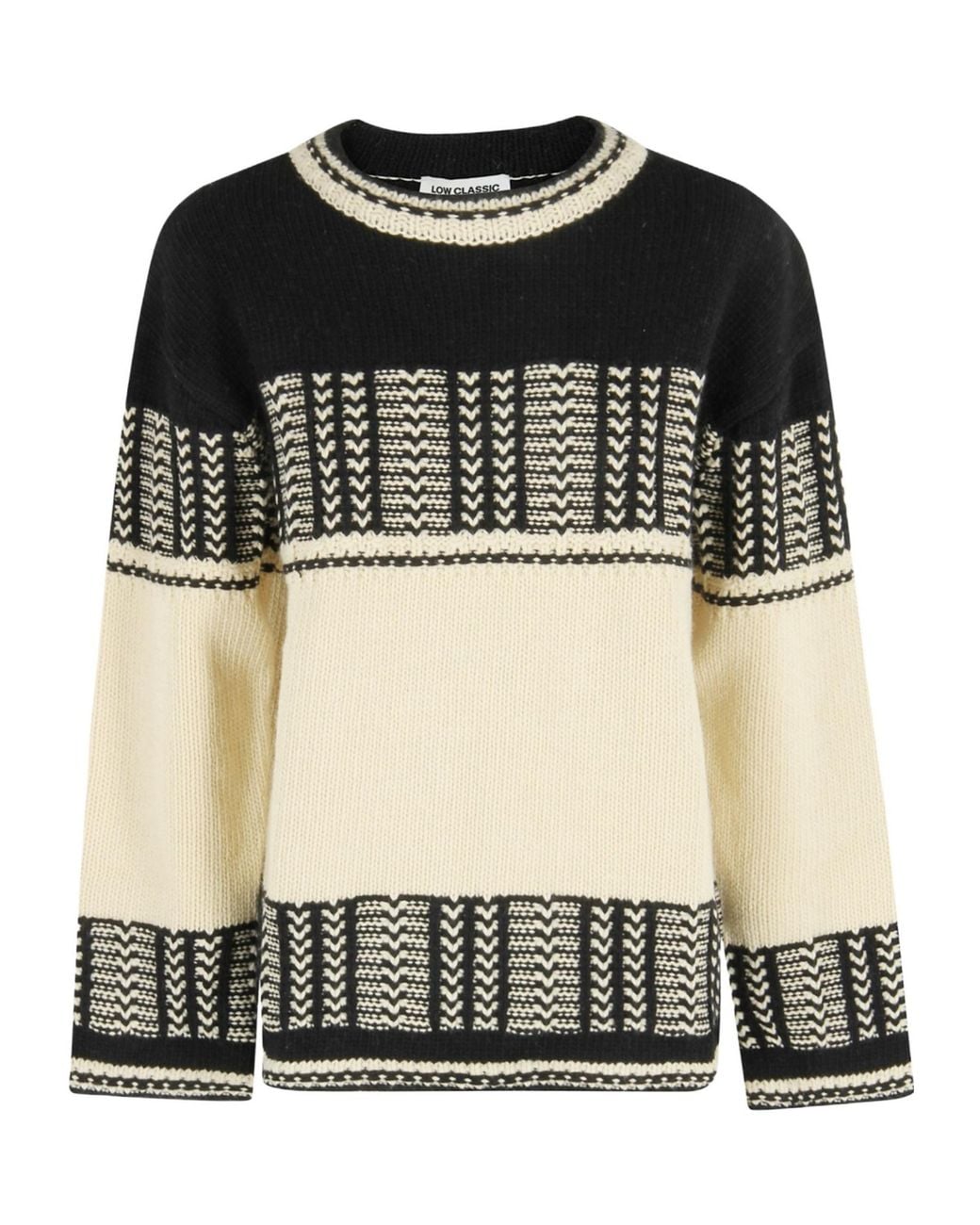 Low Classic Black Jacquard Knit Sweater