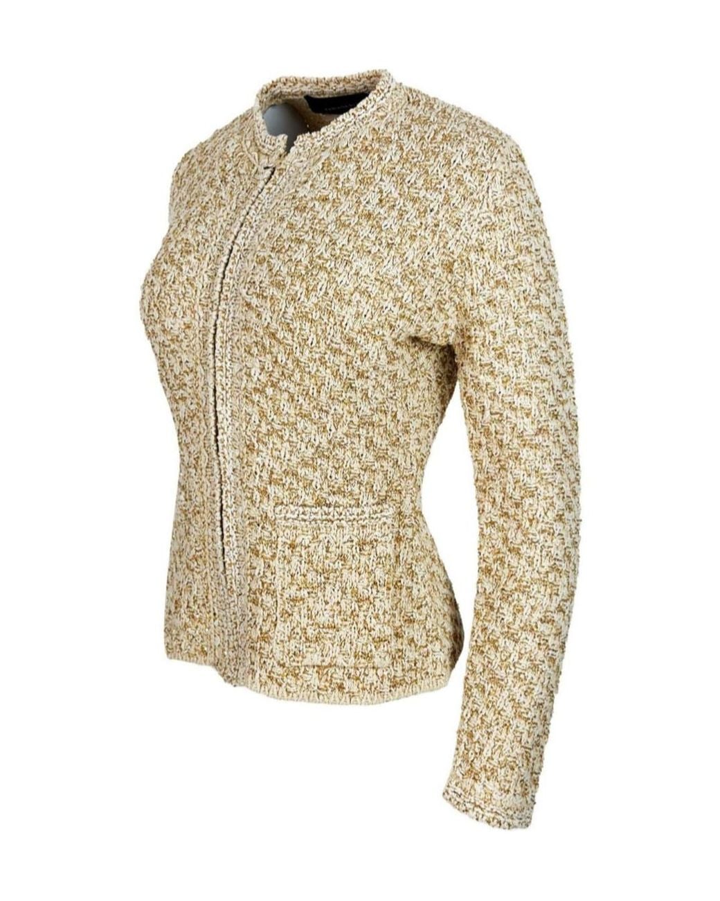 Fabiana Filippi Multicolor Denim Effect Sequin Tweed Jacket