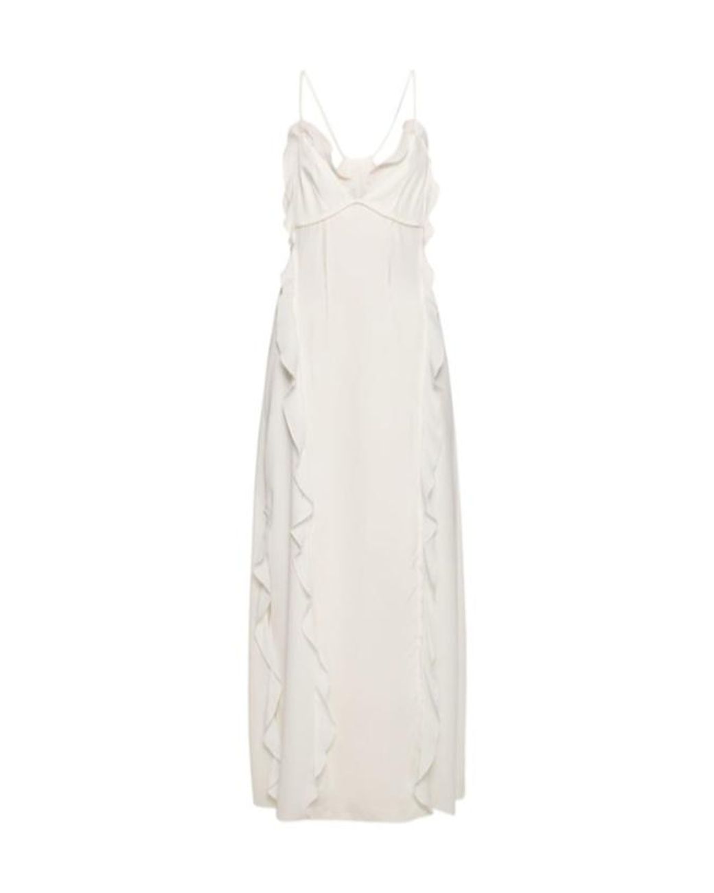 Jonathan Simkhai White Emily Pleated Maxi Slip Dress
