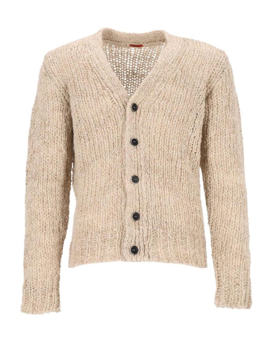 Barena Natural Cigalon V-Neck Button-Up Cardigan for men